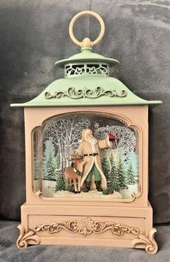 Christmas Snow Globes - Santa Claus Lighted Battery Lantern